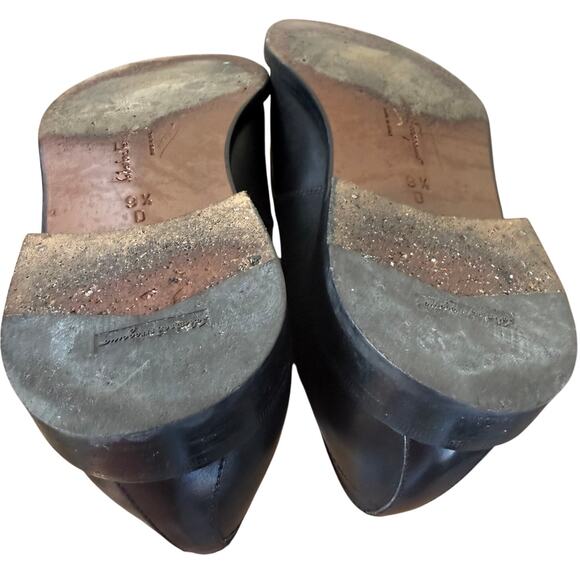 Salvador Ferragamo Mens Shoe 9 1/2 D Studio Italy Open Lacing Black Bruges - Picture 10 of 12